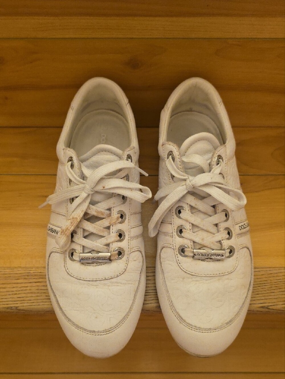 Dolce & Gabbana Men’s White Leather Sneakers – Size 8 - Picture 3 of 6